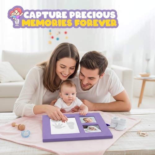 Exhale Baby’s First Gift Set | Newborn Keepsake Kit with Handprint & Footprint Clay Frame, 20 Milestone Activity Cards & 8 Flash Cards | Perfect Baby Shower Gift for Boys & Girls (0–12 Months) - Image 3