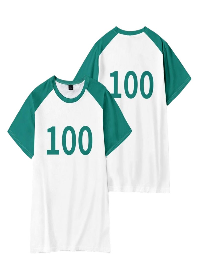 Squid Game 100 Costume Cosplay Short Sleeve Top TShirt Tee for Boys Girls Kid Men Women Youth - Image 1