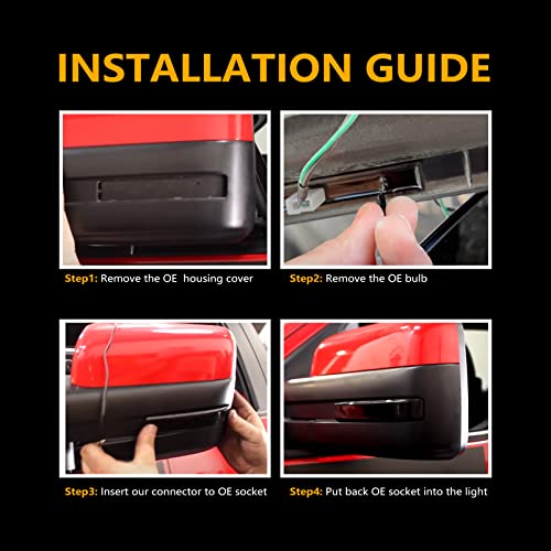 NEIFILES LED Side Mirror Turn Signal Light Compatible with Ford F150 2009-2014,Raptor 2010 2011 2012 2013 2014 Mirror Side Marker Lights Smoked Lens Amber Light - Image 5