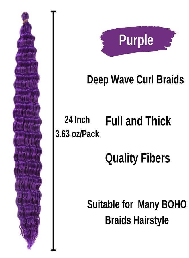 Leticia Purple Braiding Hair Pre stretched Curly Boho Hair for Braiding Hypoallergenic Crochet Boho Braids ez Braid Knotless Synthetic Braids for Black Women - Image 3