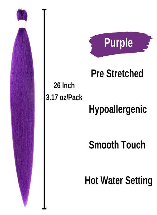 Leticia Purple Braiding Hair Pre stretched Curly Boho Hair for Braiding Hypoallergenic Crochet Boho Braids ez Braid Knotless Synthetic Braids for Black Women - Image 2