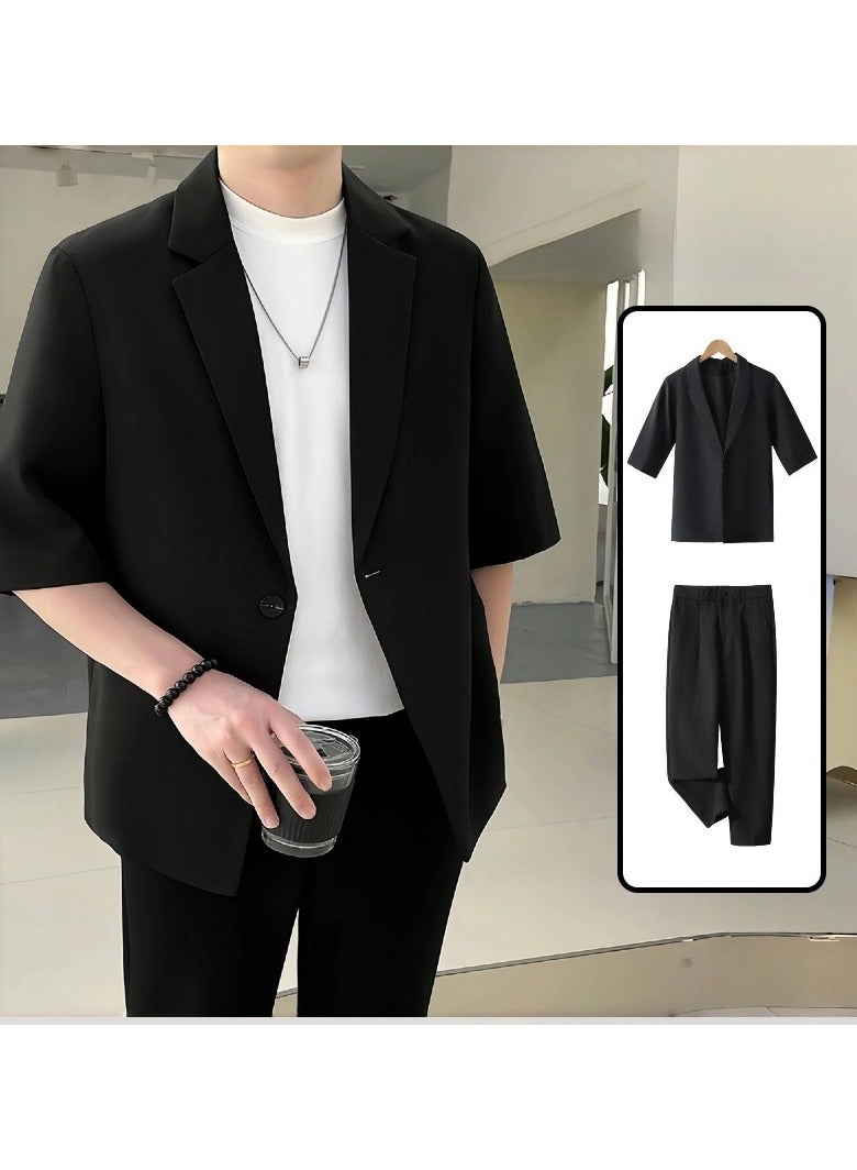 KUYING Thin Ice Silk Short-sleeved Suit Set  - Image 1
