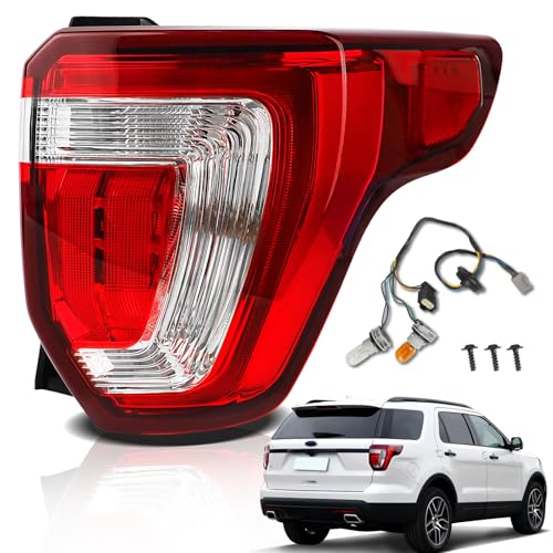 STRAUTOS Tail Lights Compatible with 2016 2017 2018 2019 Ford Explorer Rear Brake Lamp Assembly With Wire Harness and Bulbs Replace FB5Z13404A (2016-2019 Ford Explorer, Right Passenger Side) - Image 1