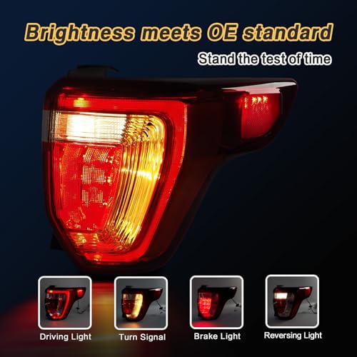 STRAUTOS Tail Lights Compatible with 2016 2017 2018 2019 Ford Explorer Rear Brake Lamp Assembly With Wire Harness and Bulbs Replace FB5Z13404A (2016-2019 Ford Explorer, Right Passenger Side) - Image 3