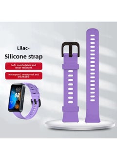 Suitable For HuaweiBracelet 9/8/7/6 Wristband Replacement Strap Watchband Sports Smart Watch Milanese Silicone N-Color:Bracelet 8/9/NFC Strap [lilac] Comes With Film
