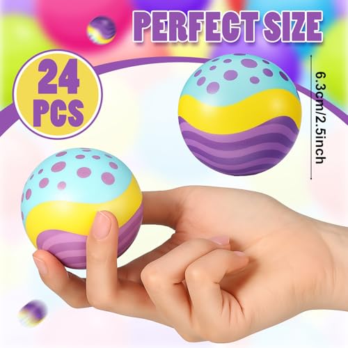Vertintong 24 Pcs Monsters Birthday Party Favor 25 Inch Stress Balls Dots Squeeze Fidget Toys for Kids Adults Blue Purple Monsters Game Party Favors Dots Valentines Gifts for Coworker Classroom Prize - Image 5