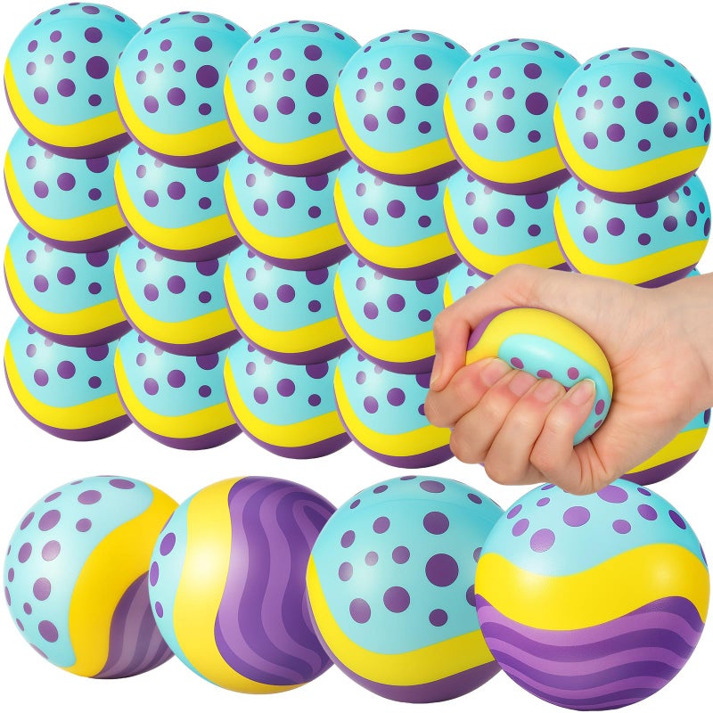 Vertintong 24 Pcs Monsters Birthday Party Favor 25 Inch Stress Balls Dots Squeeze Fidget Toys for Kids Adults Blue Purple Monsters Game Party Favors Dots Valentines Gifts for Coworker Classroom Prize - Image 3