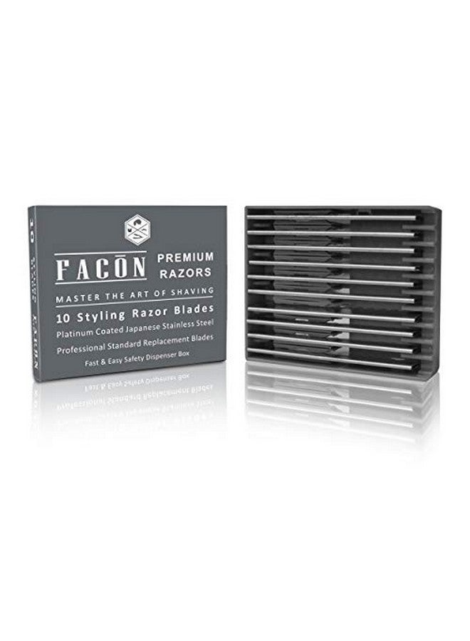 FACON Facón Professional Hair Styling Thinning Texturizing Cutting Razor Replacement Blades 10 Count - Image 1