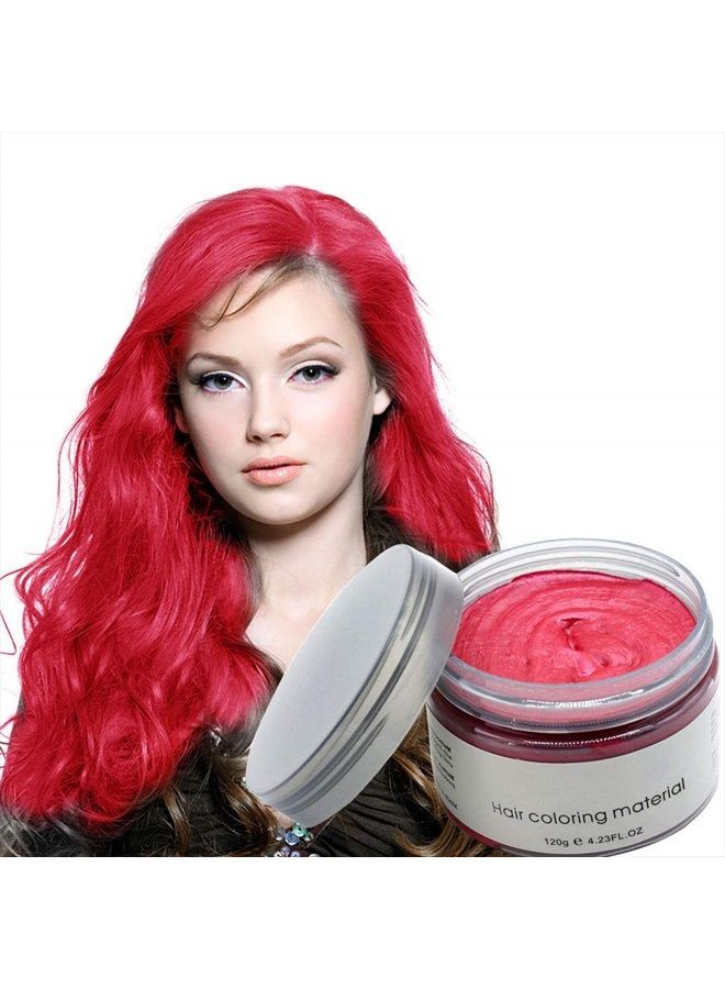 Mofajang Hair Wax Color Styling Cream Mud, Natural Hairstyle Color Pomade, Washable Temporary, Red - Image 1