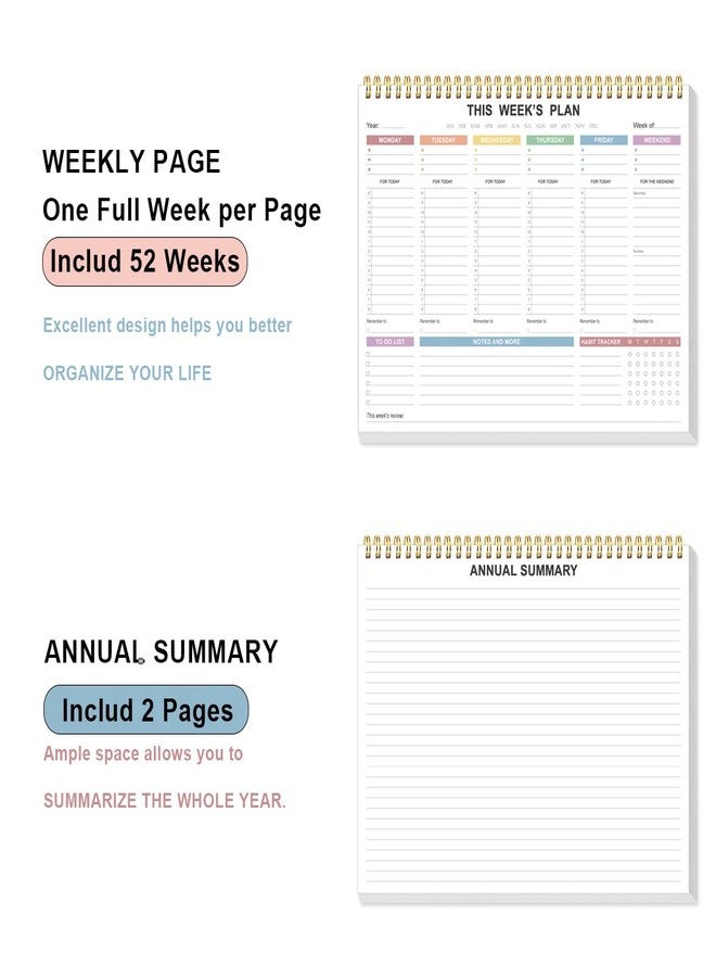 Tuun Fuplan Weekly Planner 2025-2026 - Undated Daily Productive Weekly Planner for Work and Home, 52 Week, 8.5" x 11", Colorful - Image 3