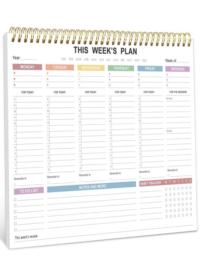 Tuun Fuplan Weekly Planner 2025-2026 - Undated Daily Productive Weekly Planner for Work and Home, 52 Week, 8.5" x 11", Colorful - Image 1