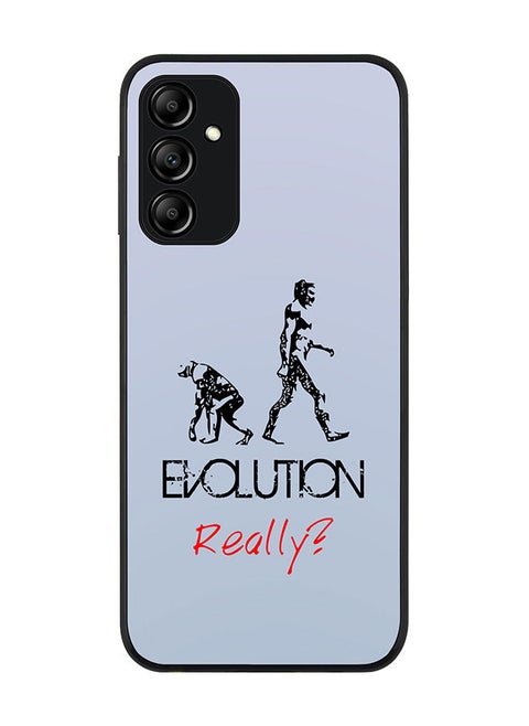 Rugged Black edge case for Samsung Galaxy A14 4G/5G Slim fit Soft Case Flexible Rubber Edges Anti Drop TPU Gel Thin Cover - Evolution Really (Blue)
