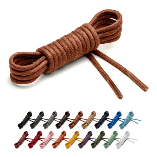 Benchmark Basics Walnut 36" Round Waxed Cotton Shoelaces | 2mm (5/64”) Width (36 Inches, Walnut) - Image 1