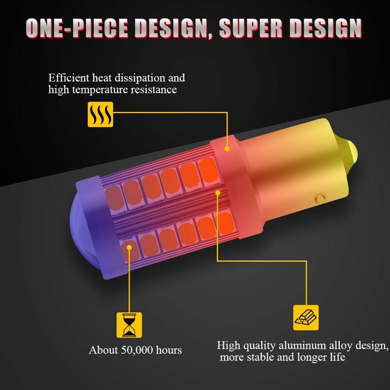 Sidaqi Amber LED Turn Signal Bulbs - 2 Pack - Image 5