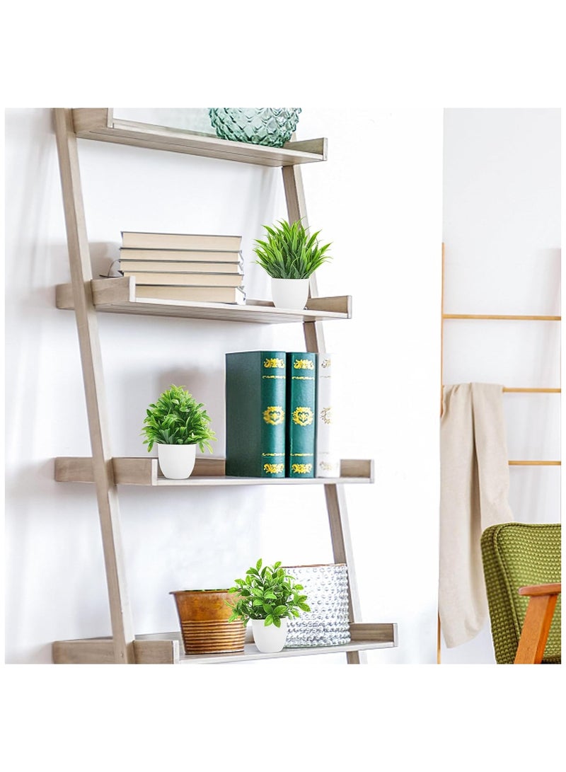 NNEWVANTE 4 عبوات من النباتات الاصطناعية الصغيرة في أصص نباتات الأوكاليبتوس للنباتات الزائفة لتزيين المنزل والمكتب والمزرعة والحمام والطاولة والرفوف الداخلية - Image 4