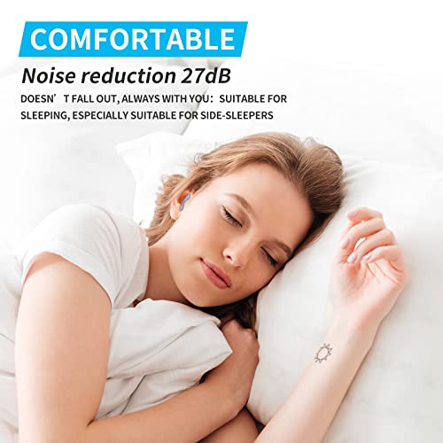LYSIAN Soft Moldable Silicone Earplugs for Sleep, 5 Pairs, SNR 27dB Noise Cancelling Sleeping Ear Plugs for Swimming, Travel, Snoring(Blue) - Image 4