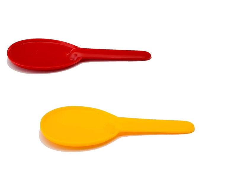 Neena Crockeries Rice Serving SpoonPalta Yellow and Red Set of 2  - Image 1