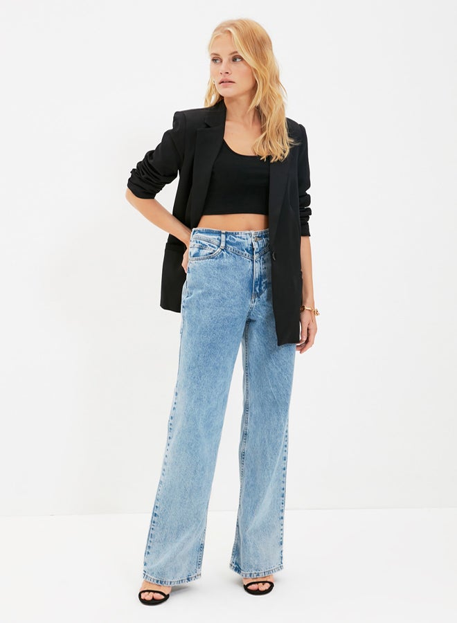 trendyol Black Regular Lined Detailed Woven Blazer Jacket - Image 2
