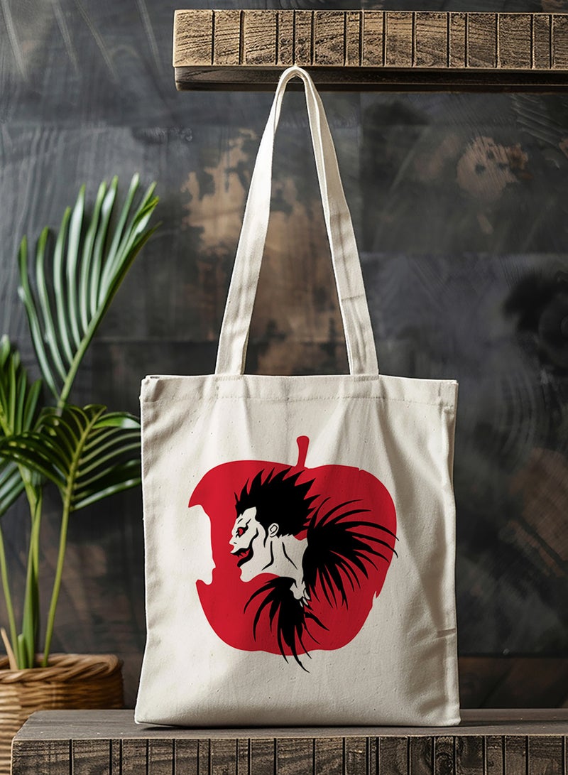 LOWHA Polyester Tote Bag with Shoulder Straps and Death Note Anime Pattern  - Image 3