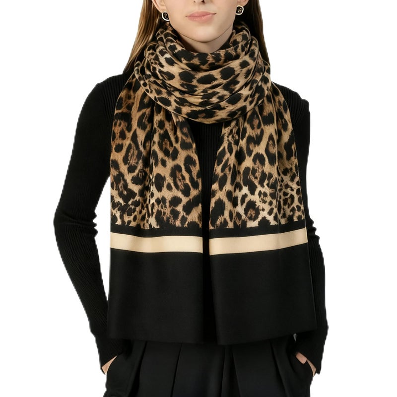 XuoAz Winter Leopard Scarf for Women - Soft Animal Warm Cashmere Feels Long Shawls Wrap - Image 1