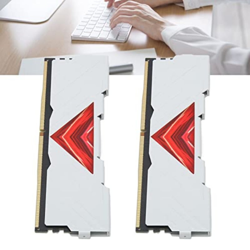 DDR4 32GB 3600MHz PC4-28800 ذاكرة الوصول العشوائي المكتبية، CL18 22 22 42 1.35V وحدة الذاكرة مع بالوعة الحرارة الألومنيوم، للكمبيوتر المكتبي الأبيض - Image 3