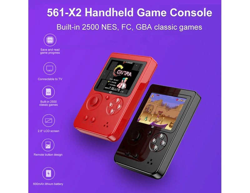 561-X2 Nostalgic Handheld Game Console Built-in 2500 NES FC GBA Games 2.8 Inch LCD Children Birthday Gift - Image 3