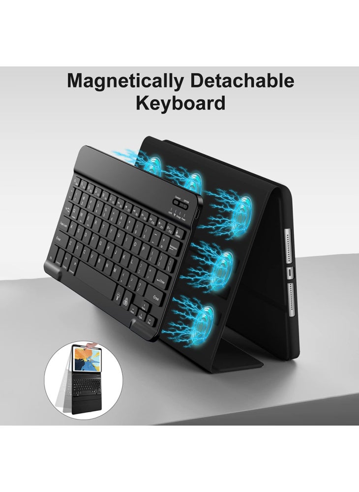 حافظة لوحة مفاتيح CS-1029 لجهاز iPad 10.2 (2021)/(2020)/(2019)/Air 10.5 بوصة (2019) غطاء حماية لوحة مفاتيح بإضاءة خلفية ملونة - أسود - Image 3