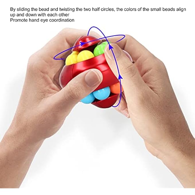 UBEF Rotating Ball Puzzle Toy, Stress Relief Puzzle Ball Mellow Portable for Teenager for Home (Red) - Image 2