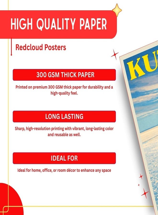 RedCloud India Travel Posters Set of 81 | A6 Size Mini Wall Posters | Kasol | Manali | Goa | Spiti | Vintage Travel Art Prints on 300 GSM Paper for Bedroom, Living Room, Office & Cafe Wall Decor - Image 4