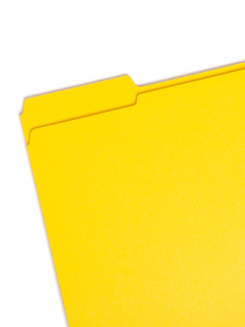 Smead File Folder, Reinforced 1/3-Cut Tab, Letter Size, Yellow, 100 per Box (12934) - Image 2