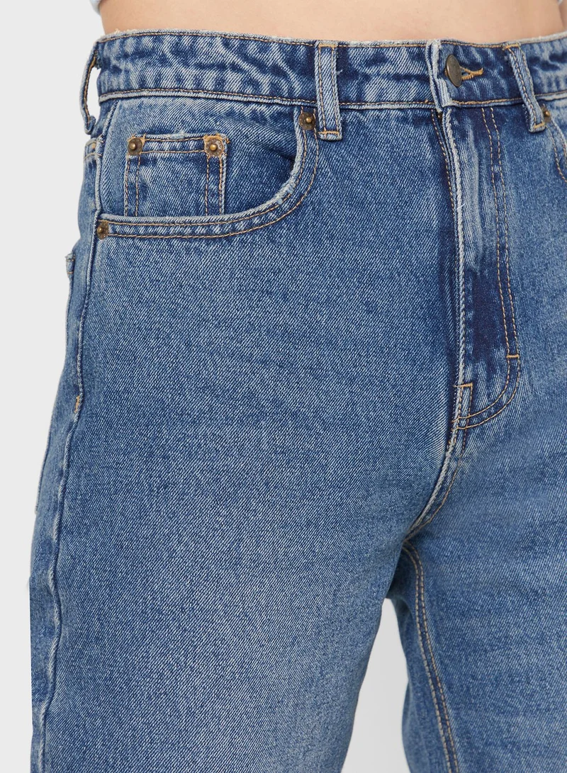 I SAW IT FIRST Ripped High Waist Jeans