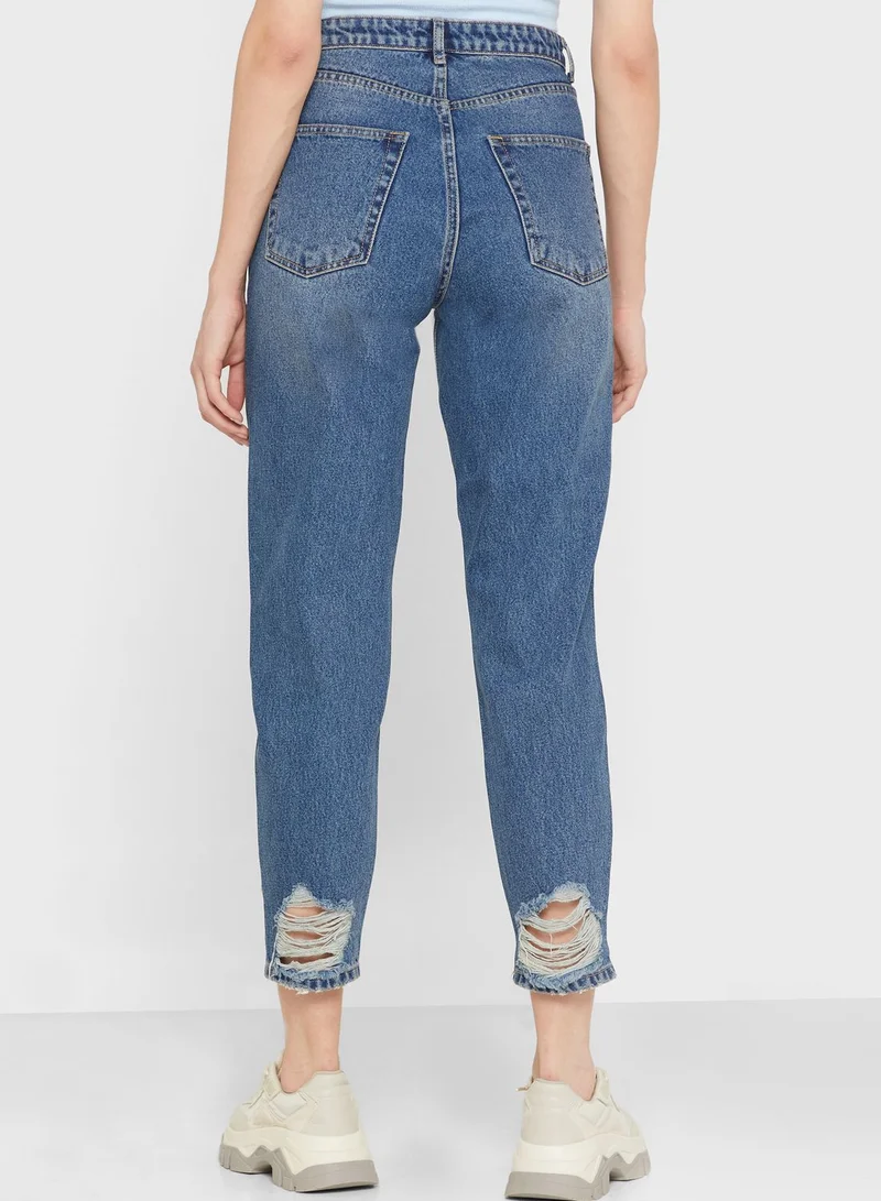 I SAW IT FIRST Ripped High Waist Jeans