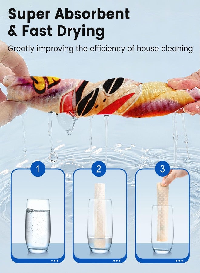 Paul Frank مناديل بول فرانك السويدية للمطبخ - 6 عبوات، مناديل ورقية قابلة لإعادة الاستخدام، قابلة للغسل، مناديل سويدية ماصة، مناديل إسفنجية من السليلوز غير خادشة، بدون رائحة، مناديل تنظيف قابلة للتحلل الحيوي - Image 3