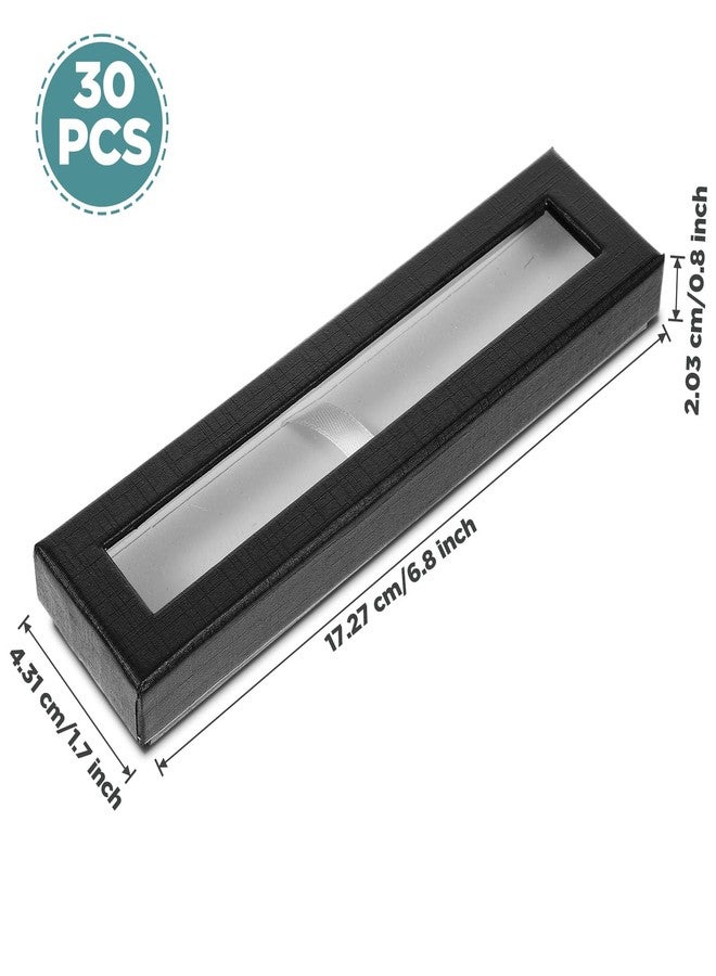Limbeuuu 30 Pack Empty Pen Gift Box with Clear Lid, Pen Display Case Pencil Gift Box Black Cardboard Collection Case with Cushion, Ballpoint Jewelry Gifts Boxes for Birthday Business Office Supplies - Image 2