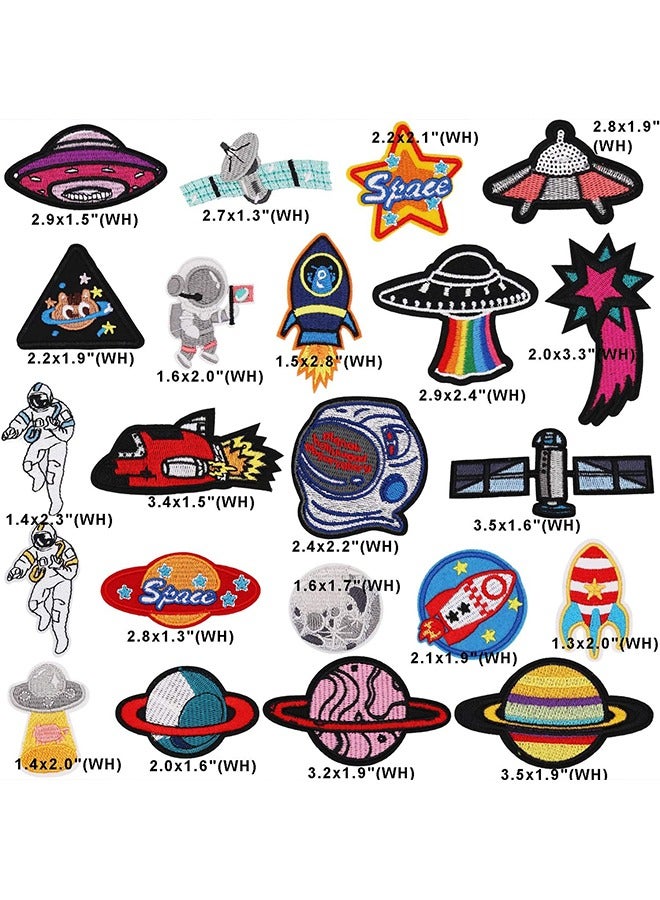 HY Clothes Decorative Patches, 22 Pieces Astronaut Pattern Embroidered Sewing Decorative Patches for DIY Jeans, Jackets, Kids Clothing, Bags, Hats, Craft Sewing  - Image 2