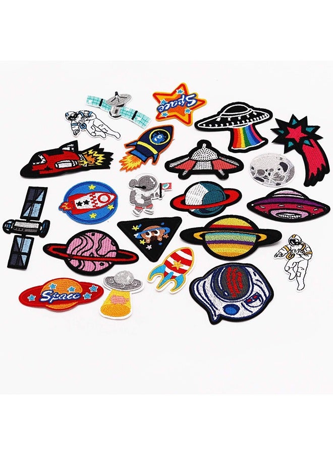 HY Clothes Decorative Patches, 22 Pieces Astronaut Pattern Embroidered Sewing Decorative Patches for DIY Jeans, Jackets, Kids Clothing, Bags, Hats, Craft Sewing  - Image 3