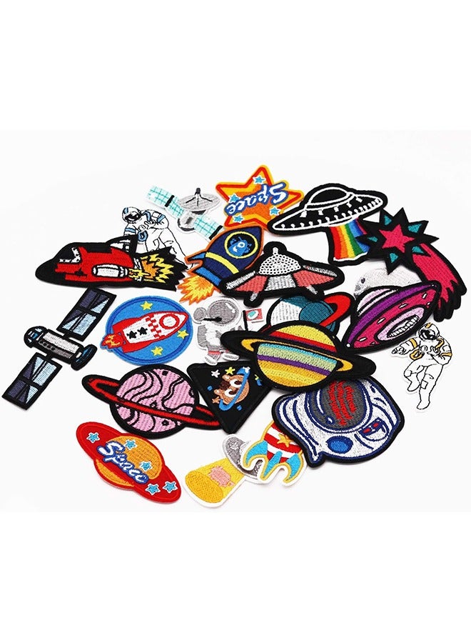 HY Clothes Decorative Patches, 22 Pieces Astronaut Pattern Embroidered Sewing Decorative Patches for DIY Jeans, Jackets, Kids Clothing, Bags, Hats, Craft Sewing  - Image 5