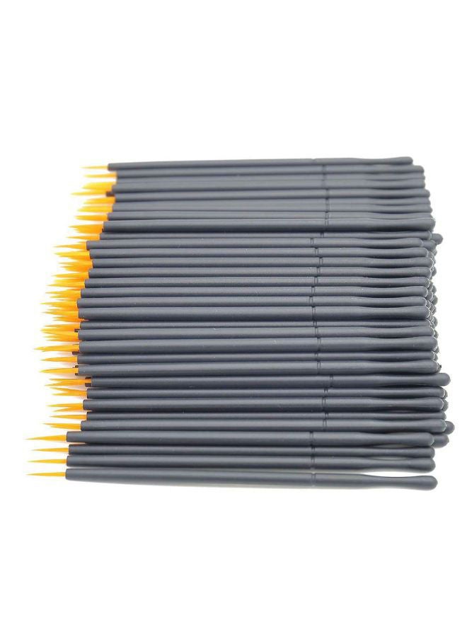 NIBEMINENT 100-Piece Disposable Eyeliner Brush Set Grey/Yellow - Image 1