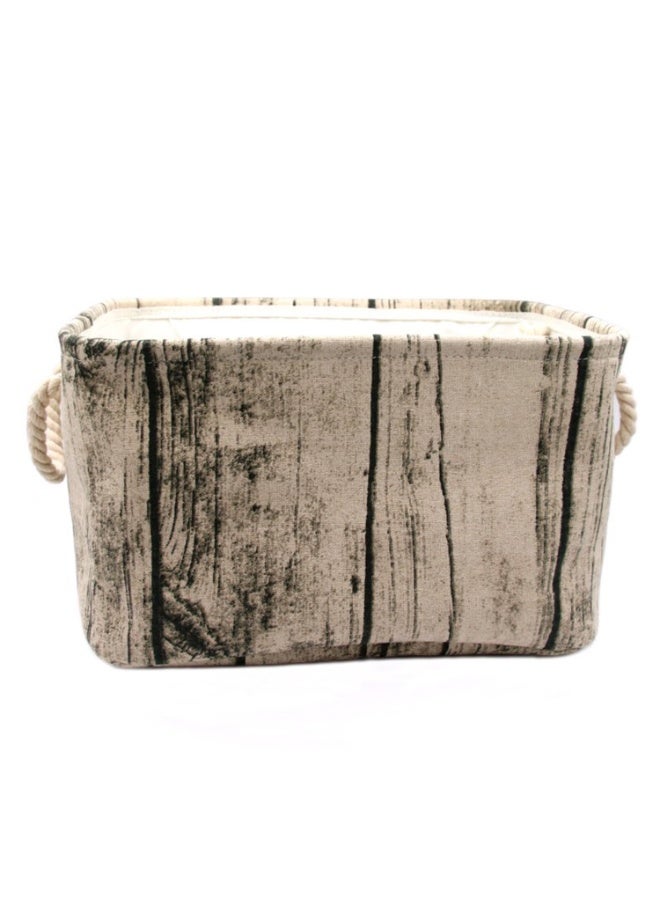 جيكون أنيق جذع شجرة تصميم الخشب الحبوب مستطيلة سلة التخزين قابل للغسل القطن النسيج الحضانة تعوق مع مقابض حبل ، الزخرفية ومريحة للأطفال غرف (صغيرة) - Image 1