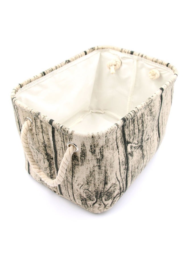 جيكون أنيق جذع شجرة تصميم الخشب الحبوب مستطيلة سلة التخزين قابل للغسل القطن النسيج الحضانة تعوق مع مقابض حبل ، الزخرفية ومريحة للأطفال غرف (صغيرة) - Image 3