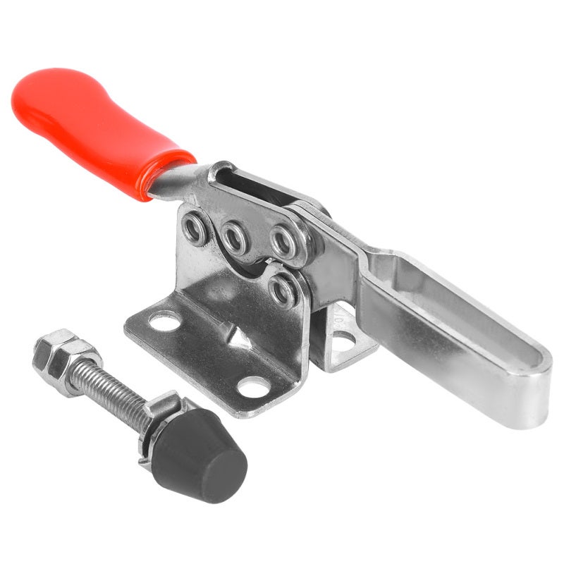 Toggle Clamp: 304 Stainless Steel Rustproof Anti-corrosion - Rubber Holding Bar Stable Damage-free Clamping - 4-hole Fixed Base Comfortable Easy Operation for Workpiece Fixing - Image 2