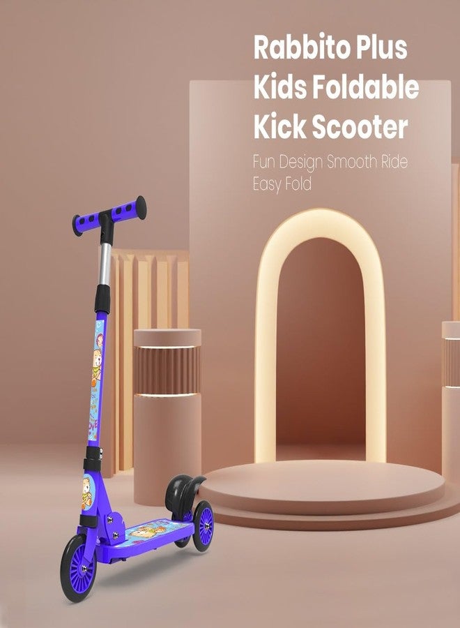 NOJTI سكوتر NOJTI Rider Pro Kick Scooter بعجلات عريضة من البولي يوريثان مزودة بإضاءة LED | سكوتر تزلج ثلاثي العجلات للأولاد والبنات من عمر سنتين إلى 12 سنة | ارتفاع قابل للتعديل بخمسة مستويات، وتصميم سهل الطي (أزرق) - Image 2