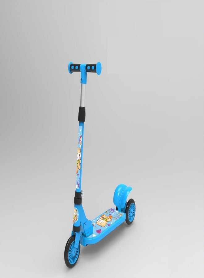 NOJTI سكوتر NOJTI Rider Pro Kick Scooter بعجلات عريضة من البولي يوريثان مزودة بإضاءة LED | سكوتر تزلج ثلاثي العجلات للأولاد والبنات من عمر سنتين إلى 12 سنة | ارتفاع قابل للتعديل بخمسة مستويات، وتصميم سهل الطي (أزرق) - Image 1