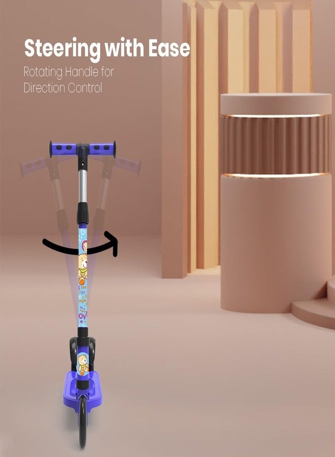 NOJTI سكوتر NOJTI Rider Pro Kick Scooter بعجلات عريضة من البولي يوريثان مزودة بإضاءة LED | سكوتر تزلج ثلاثي العجلات للأولاد والبنات من عمر سنتين إلى 12 سنة | ارتفاع قابل للتعديل بخمسة مستويات، وتصميم سهل الطي (أزرق) - Image 3