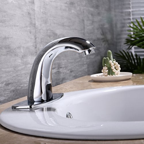 Charmingwater Touchless Bathroom Sink Faucet, Motion Automatic Sensor Faucet with Hole Cover Plate, Chrome - Image 4