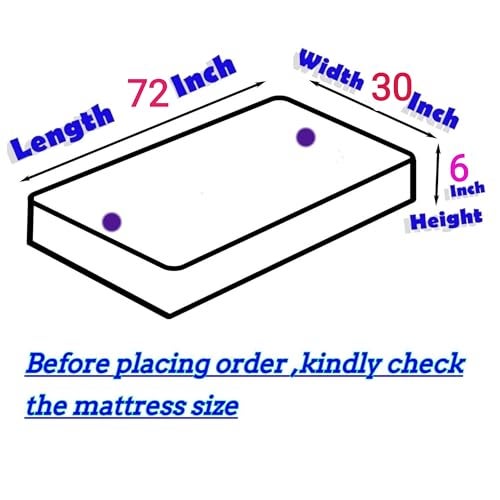 House Fox 2.5x6 Cotton Mattress Cover Single Bed (72x30x6 inch) with Zipper| Non-Shrink Heavy Fabric | Strong Zip with Metal Lock | Interlocked Stitching | 360 Degree Fully Covered - Image 3
