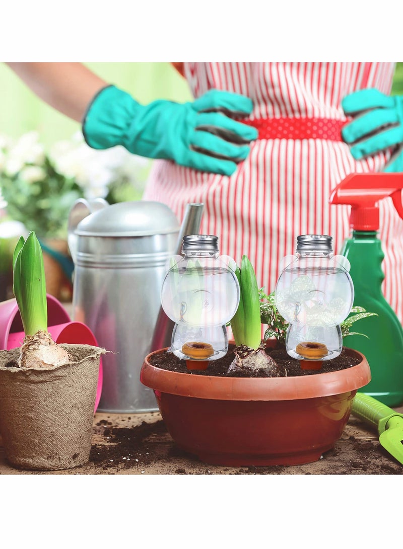 SOLARAE Plant Watering Globes Bear Shape Automatic Bulb Transparent Self Plastic Balls Terracotta Spikes for Indoor Outdoor Plants（3 Pcs ） - Image 2