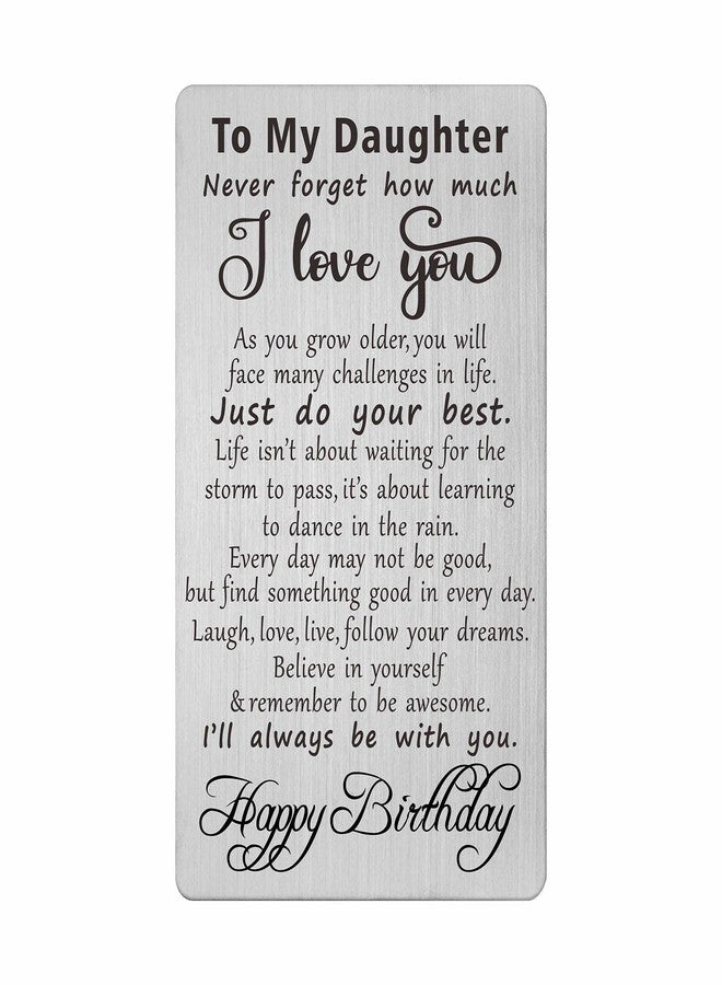 TANWIH Daughter Birthday Gifts – Engraved Metal Birthday Card for Daughter – Special Celebration Keepsake - Image 1