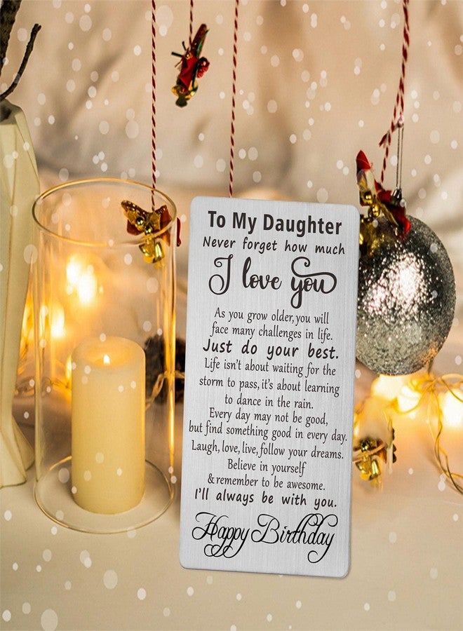 TANWIH Daughter Birthday Gifts – Engraved Metal Birthday Card for Daughter – Special Celebration Keepsake - Image 4