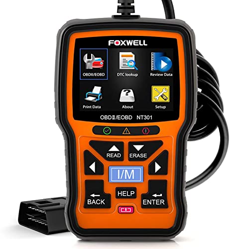 Foxwell ماسح ضوئي FOXWELL NT301 OBD2 لقراءة رموز التشخيص البيانية للبيانات الحية للميكانيكيين المحترفين أداة مسح OBDII لفحص ضوء المحرك شاشة ملونة 2.8 بوصة ماسح OBD II للمركبات من 1996 أو أحدث - Image 1